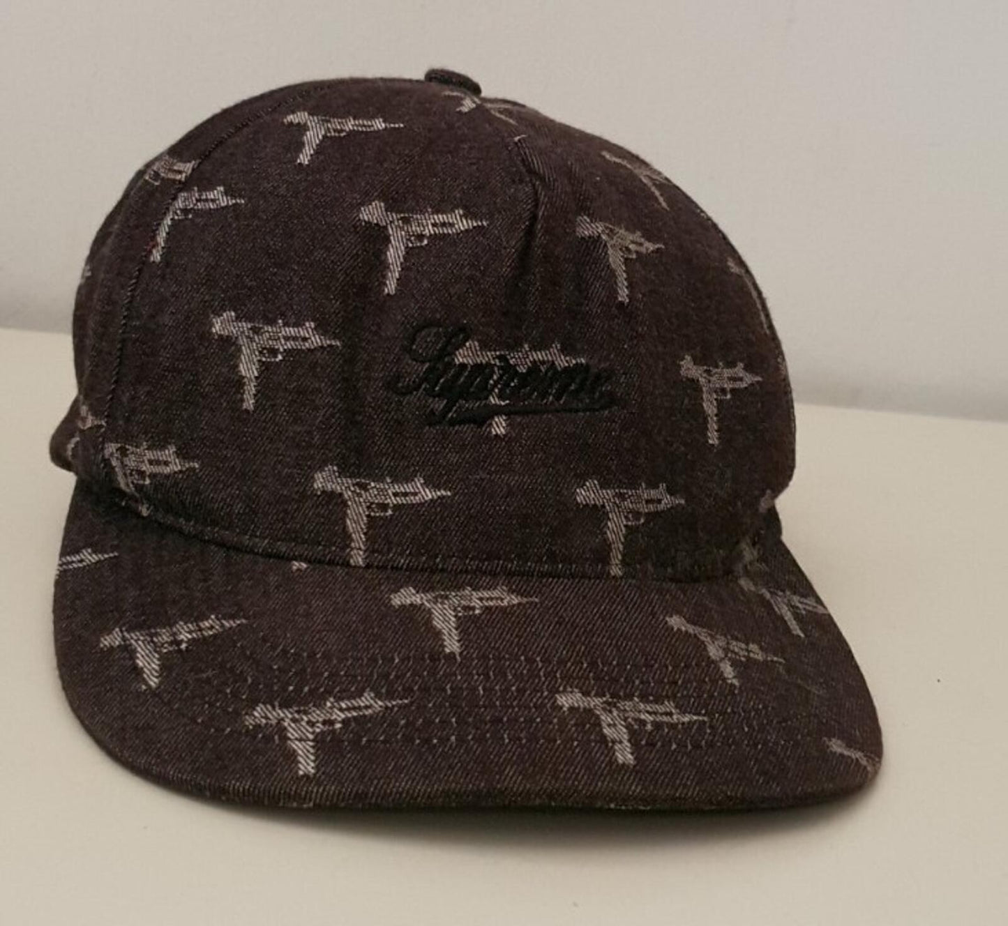 Gorra de 5 paneles Jacquard Supreme FW15 Negra