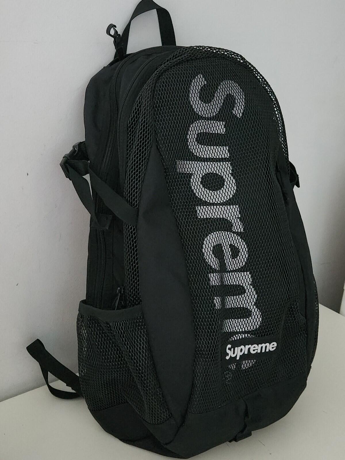 SS20 Supreme Schwarzer Rucksack Cordura Tasche Mesh Rucksack