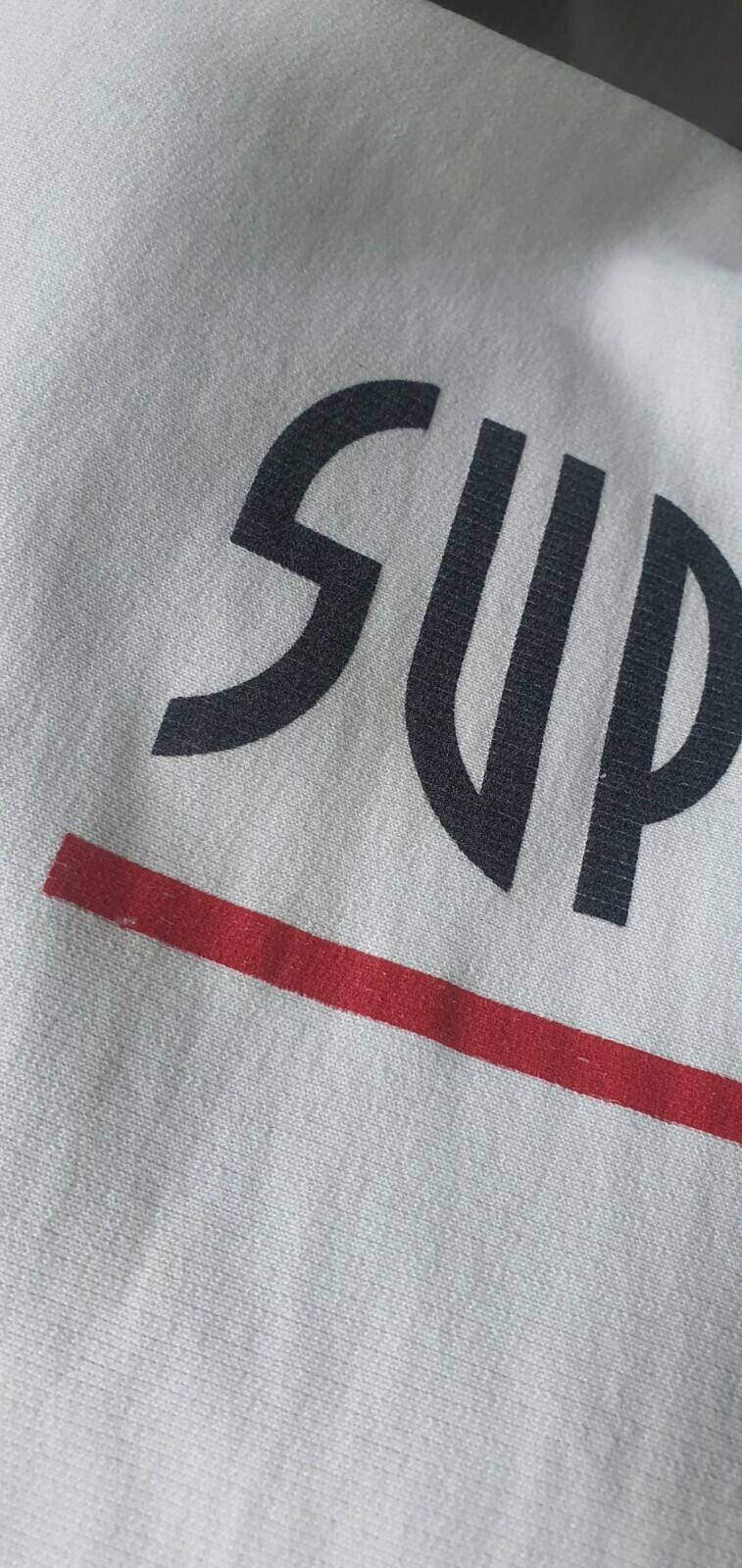 SS14 Supreme Riot Pullover Hooded Sweatshirt M medium White hoodie Neville Brody
