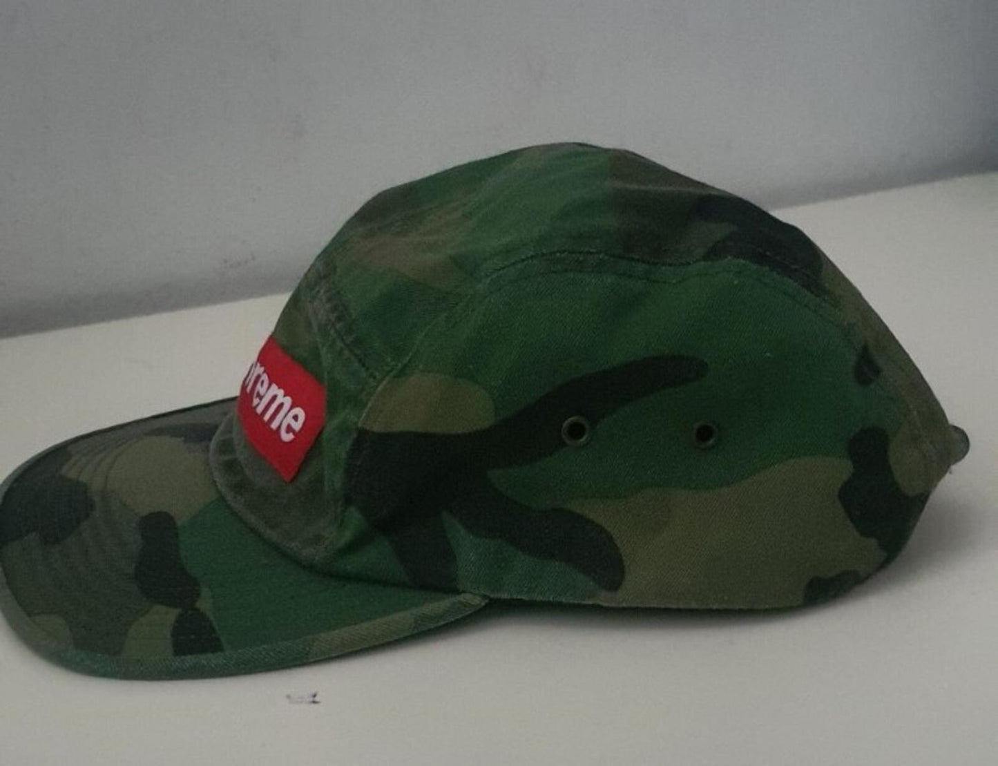 SS16 Supreme Washed Chino Twill Camp Cap Woodland Camo