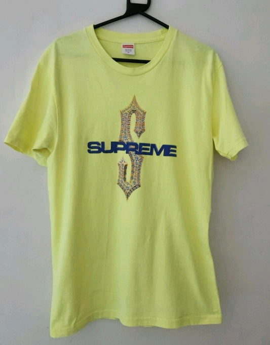 SS18 Supreme Diamonds Tee Size M Medium T-shirt Bright Yellow