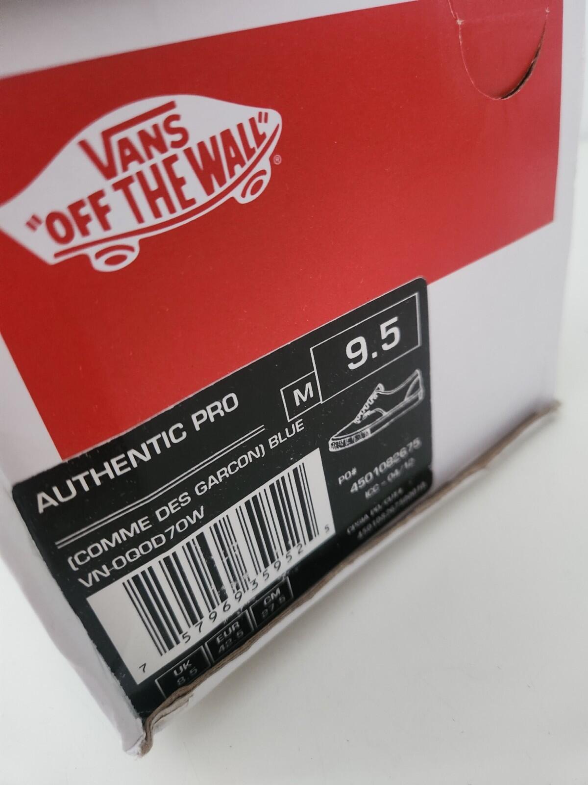 SS12 Supreme x Vans Comme Des Garcons Authentic Pro US 9.5 UK 8.5 EU 42.5 CDG