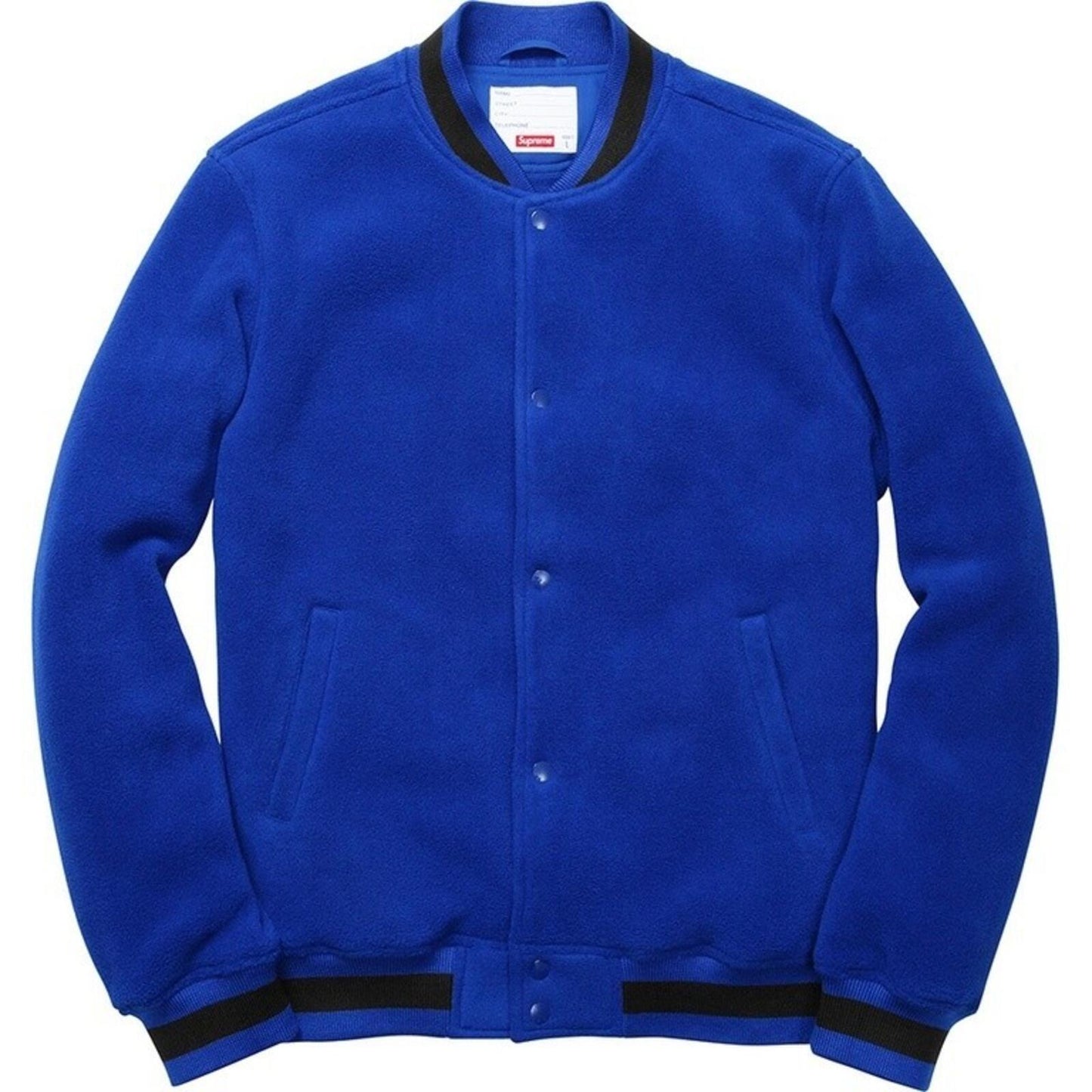 FW14 Supreme Polartec Varsity Jacket Blue Size L