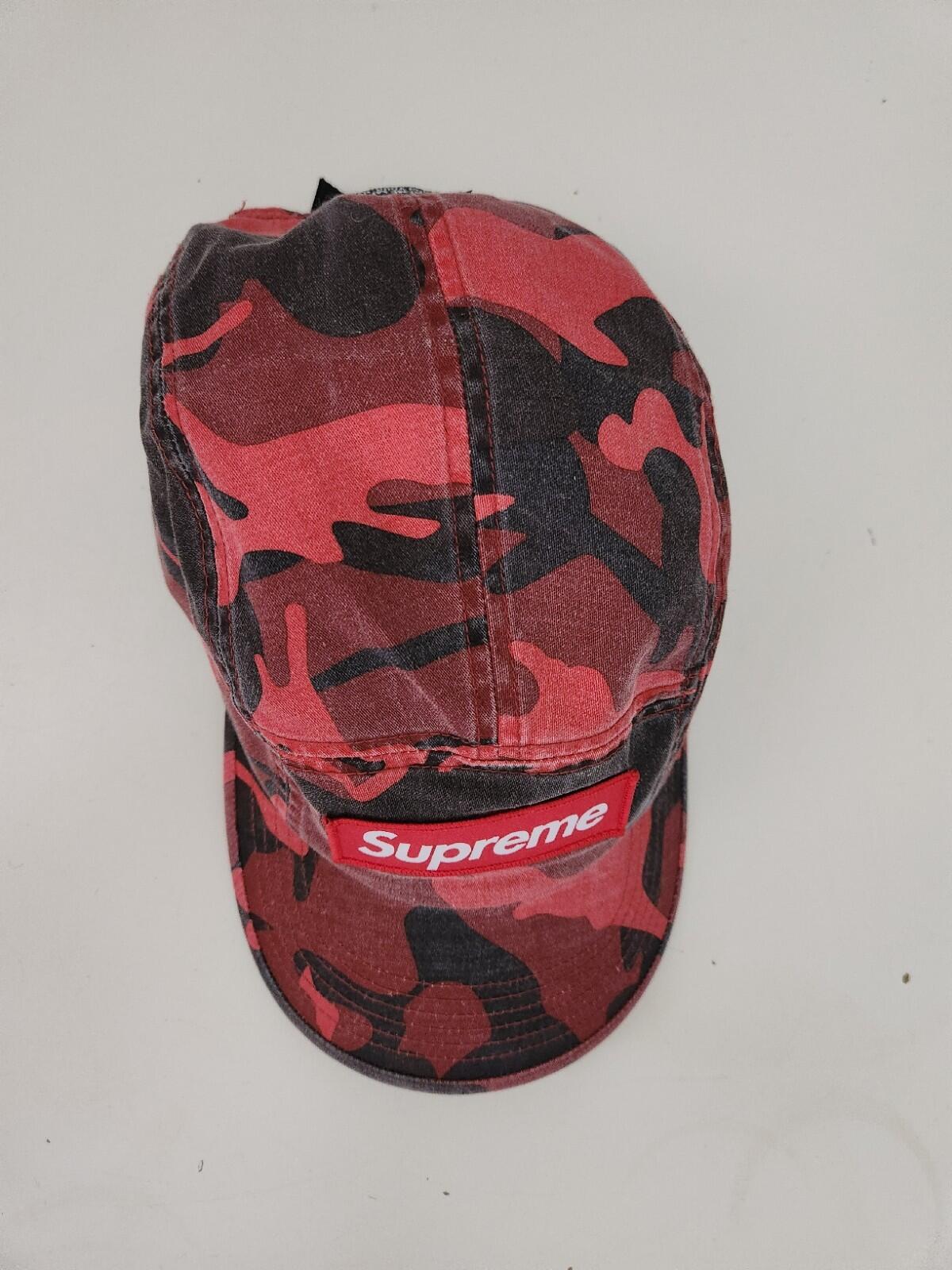 SS23 Supreme Military Camp Cap Hut Box Logo Rot Camo Camouflage
