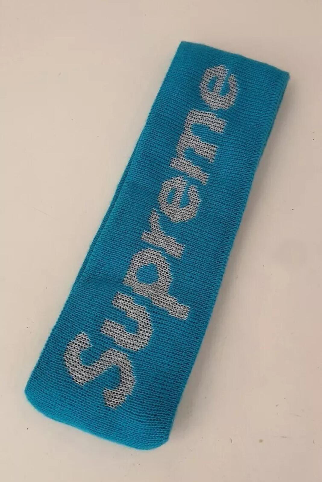 FW17 Supreme New Era Reflective Logo Headband Teal Accessory