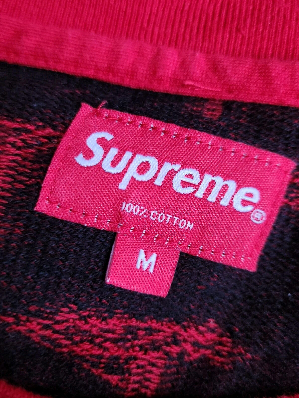 FW15 Supreme Jacquard Uzi Pocket tee Longsleeve top M medium sweater red jumper