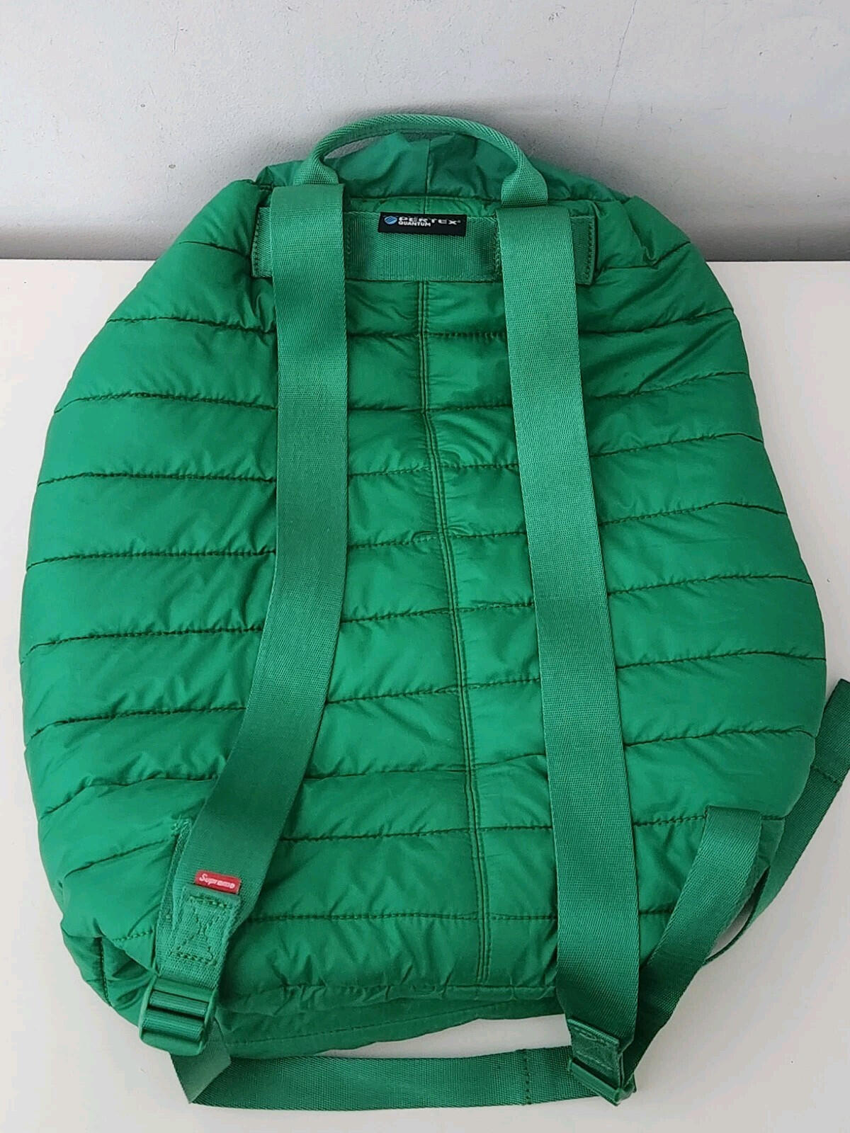 FW22 Supreme Puffer Backpack Green Bag Water Resistant
