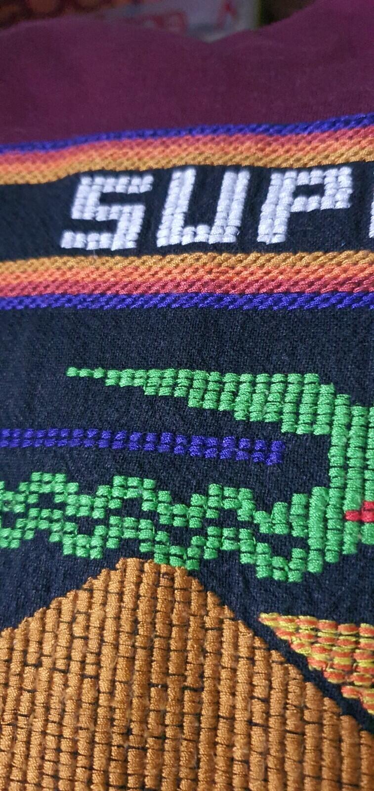 SS19 Supreme Needlepoint Patch L/S Top purple tee L large long sleeve T-shirt