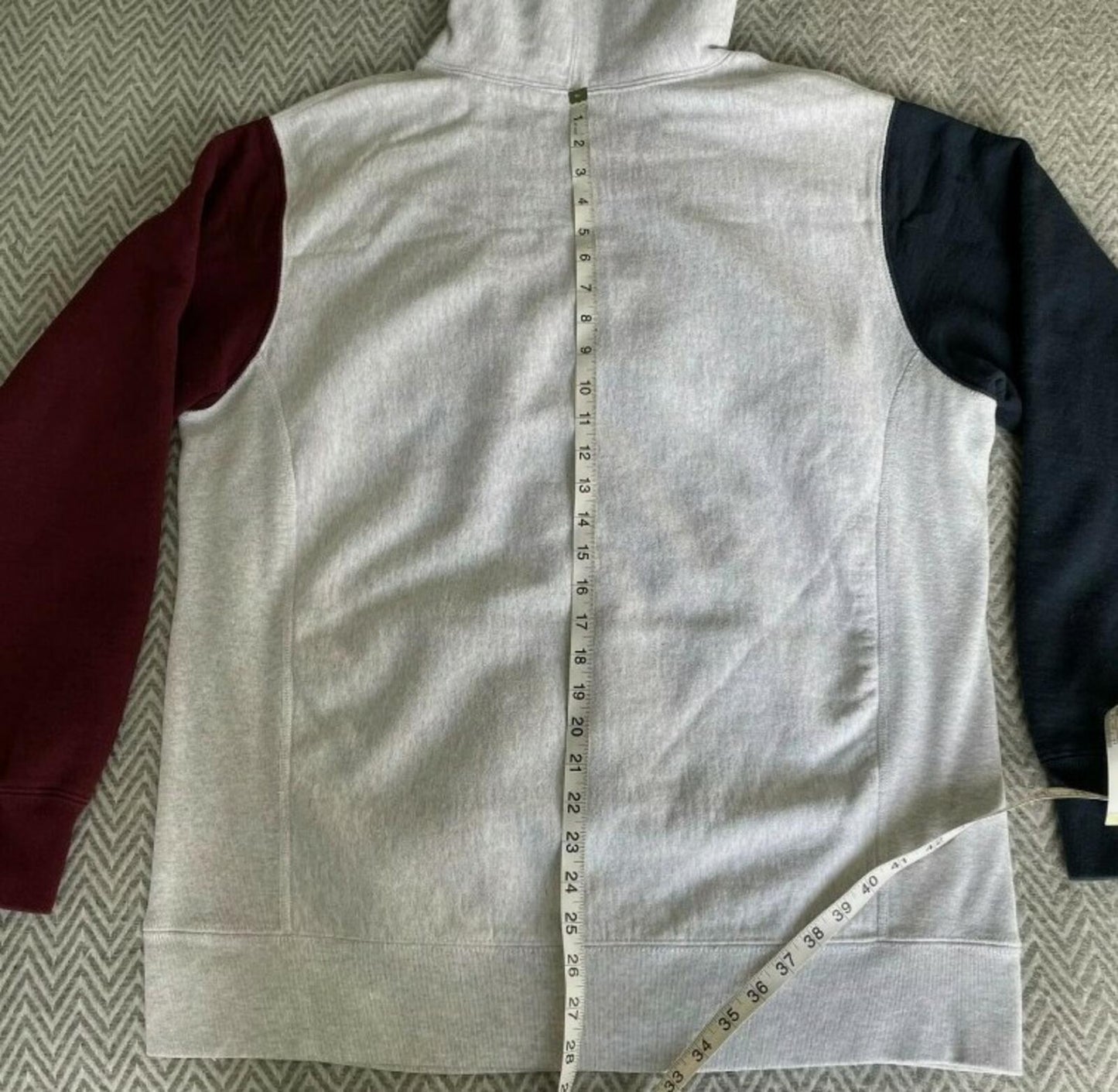 FW16 Supreme Color Blocked Arc Logo Kapuzenpullover Grau Größe XL
