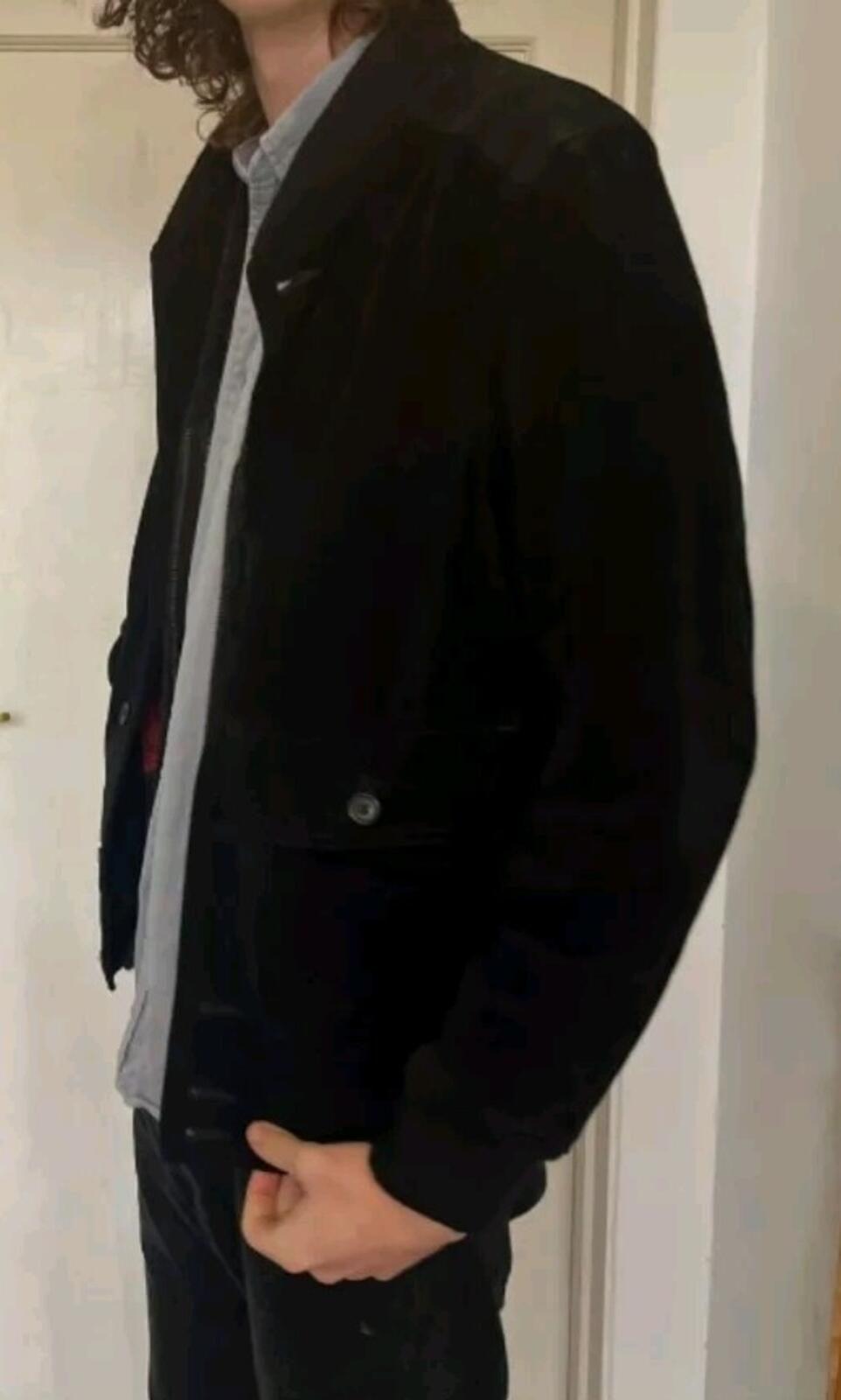 SS14 Supreme Schott NYC Wildleder Bomberjacke Schwarz Größe L