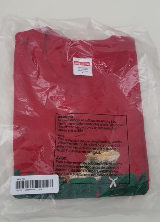 Camiseta Supreme SS20 Lizard Nueva y sin abrir Roja talla L Grande