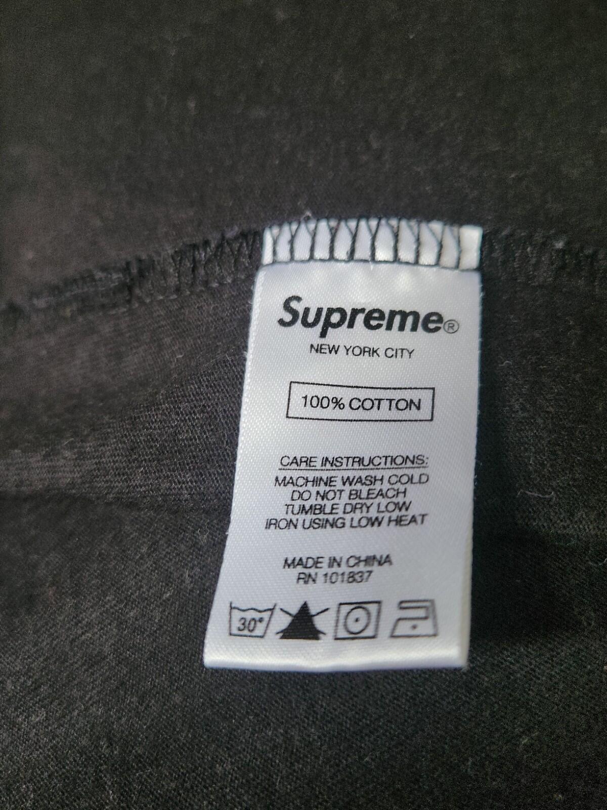 FW20 Supreme Woven Label L/S Top Size M Medium Jumper Crewneck Black Long Sleeve