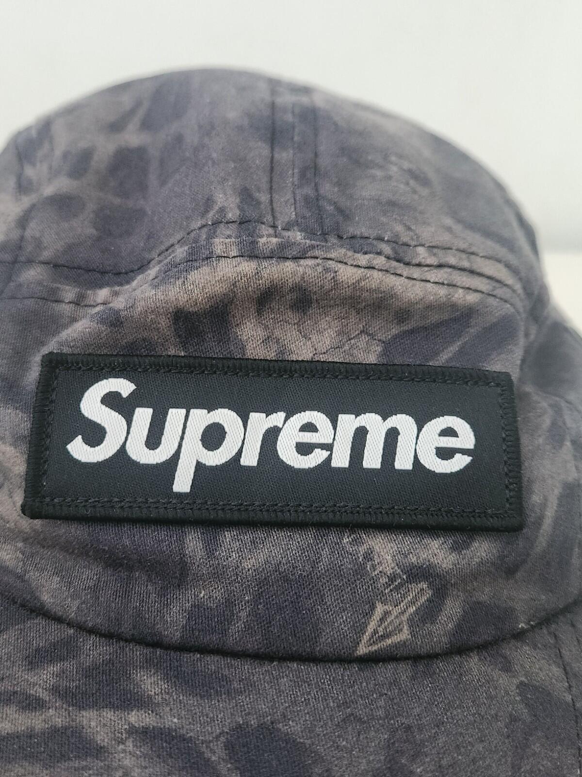 SS22 Supreme Military Camp Cap Hat Box logo Black Prym1 Camo