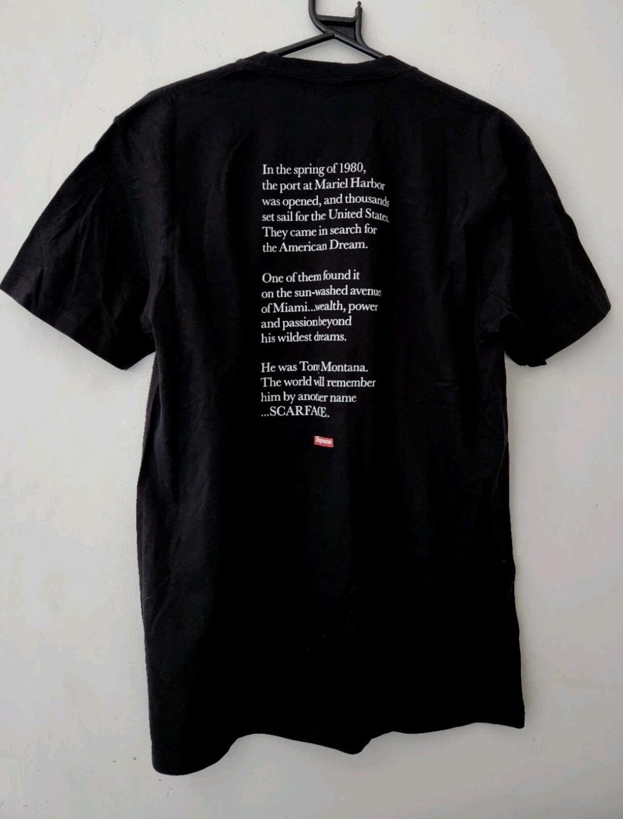 FW17 Supreme x Scarface Shower tee black T-shirt size M medium Tony Montana