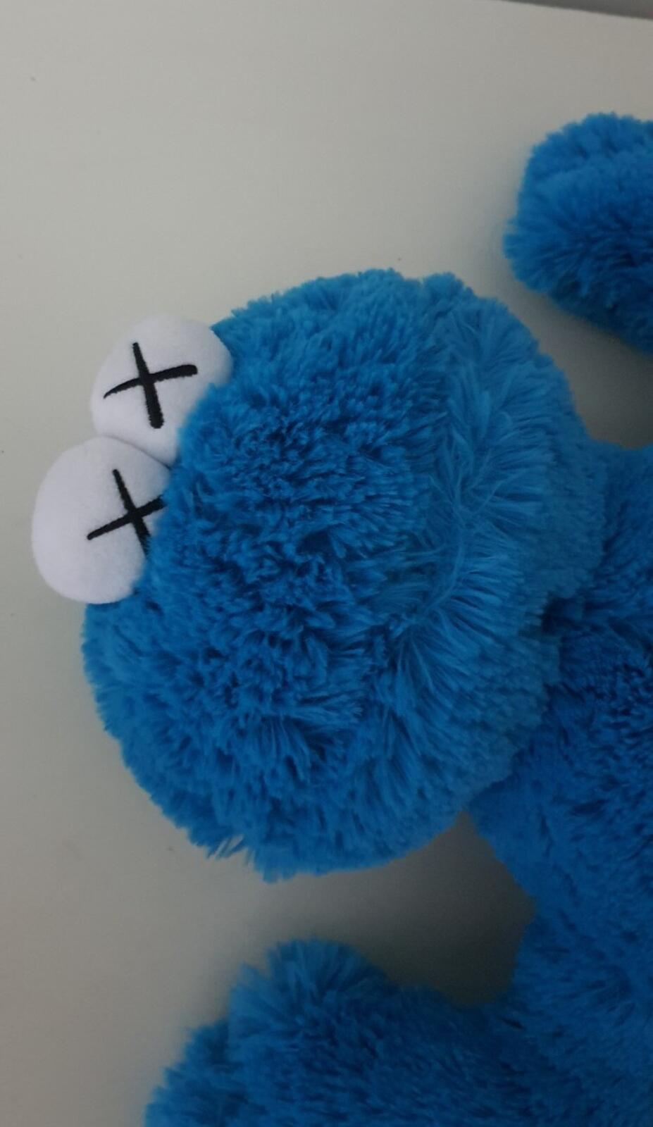 KAWS x Sesame Street UNIQLO Cookie Monster Plush Toy blue New Accessory