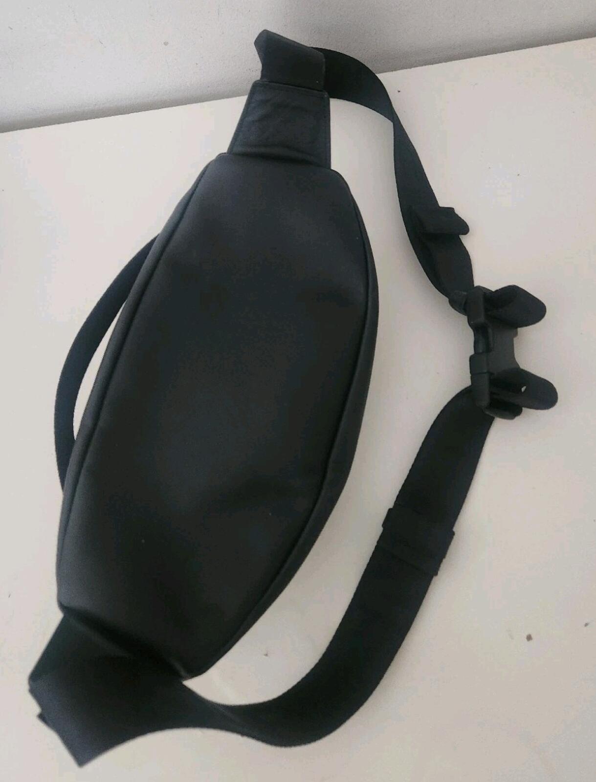 FW23 Supreme leather waist bag shoulder cowhide jacquard logo belt bum black