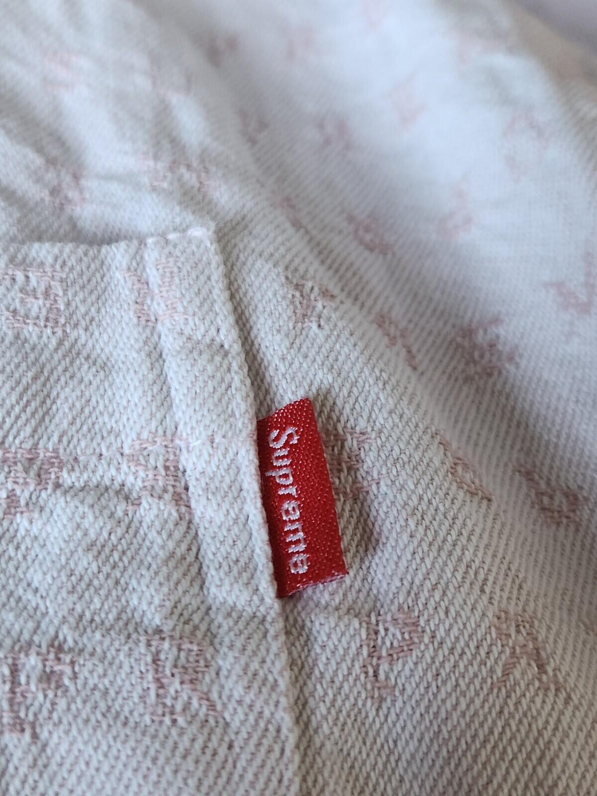 SS20 Supreme Stripe Logo Jacquard denim long sleeve L/S shirt L large