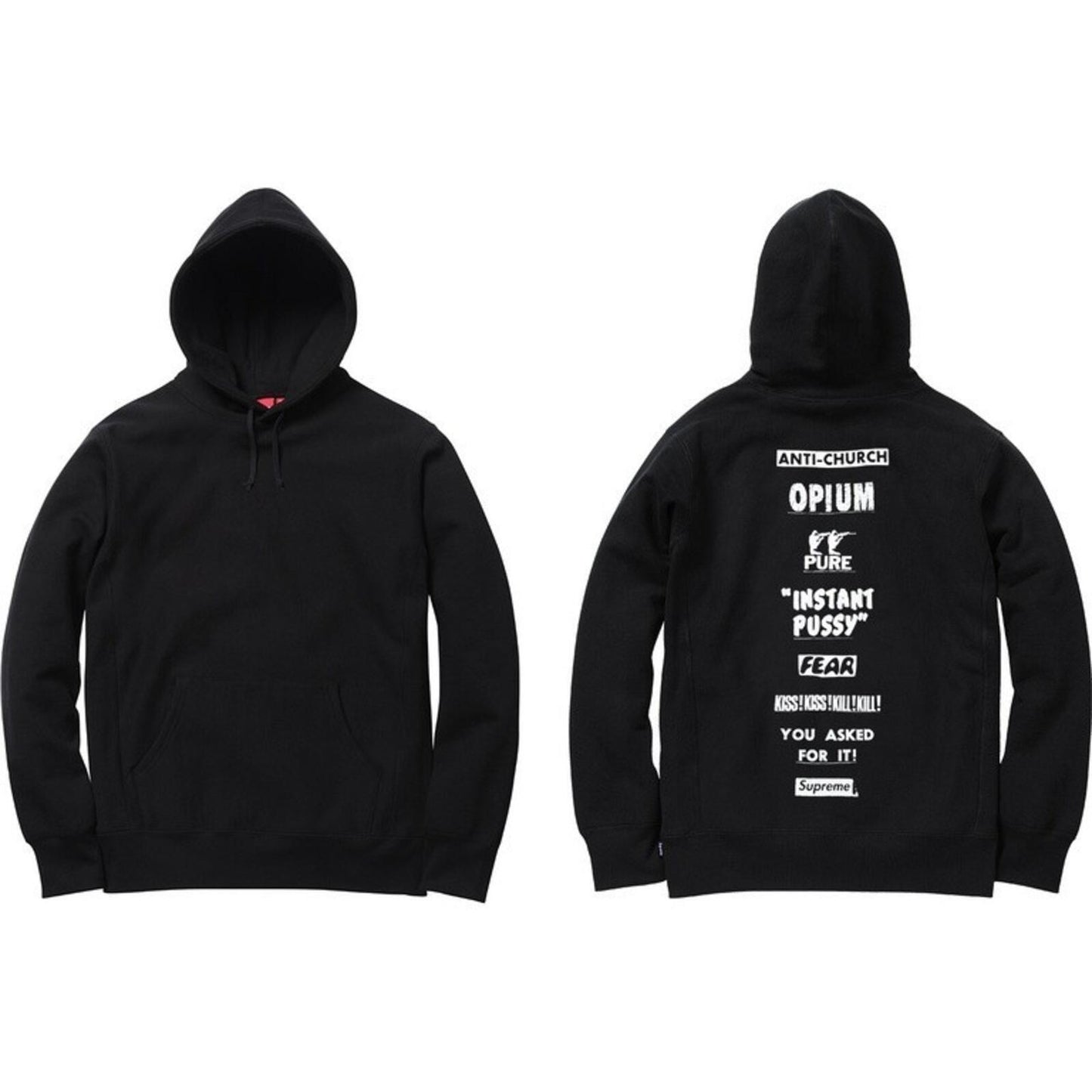 SS16 Supreme Pure Fear Hooded Sweatshirt Black Size L