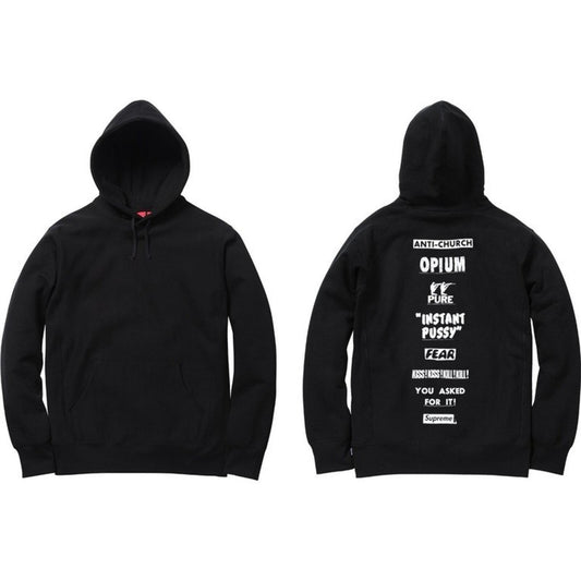 SS16 Supreme Pure Fear Hooded Sweatshirt Black Size L