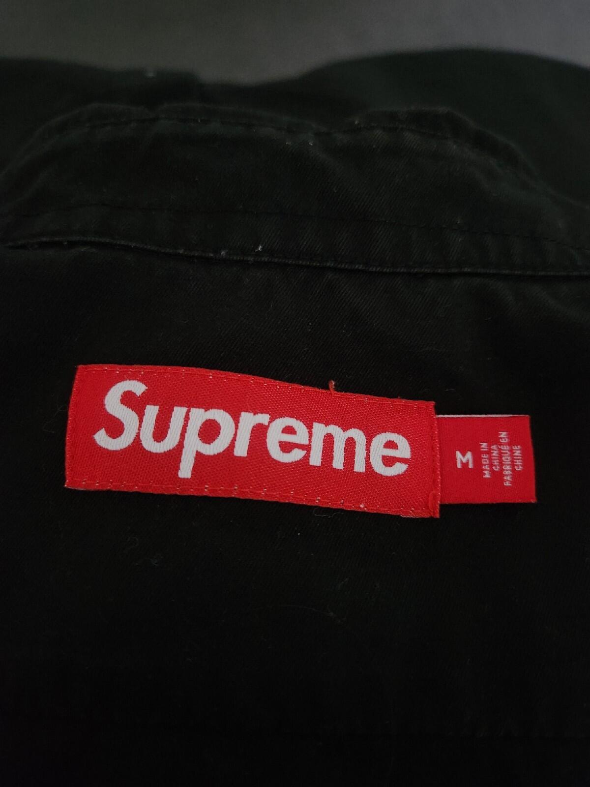 SS24 Supreme Small Box Black Shirt  Size M Medium Button Up Long Sleeve