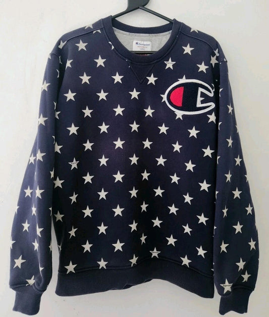 Sudadera Supreme Champion FW12 Azul marino Talla L Estrellas Vintage 2012