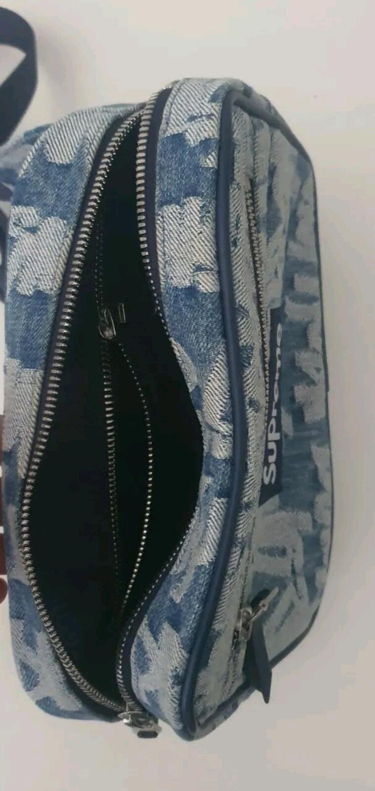 SS22 Supreme Fat Tip Jacquard Denim Bauchtasche Blau Schulter Bauchtasche 3L