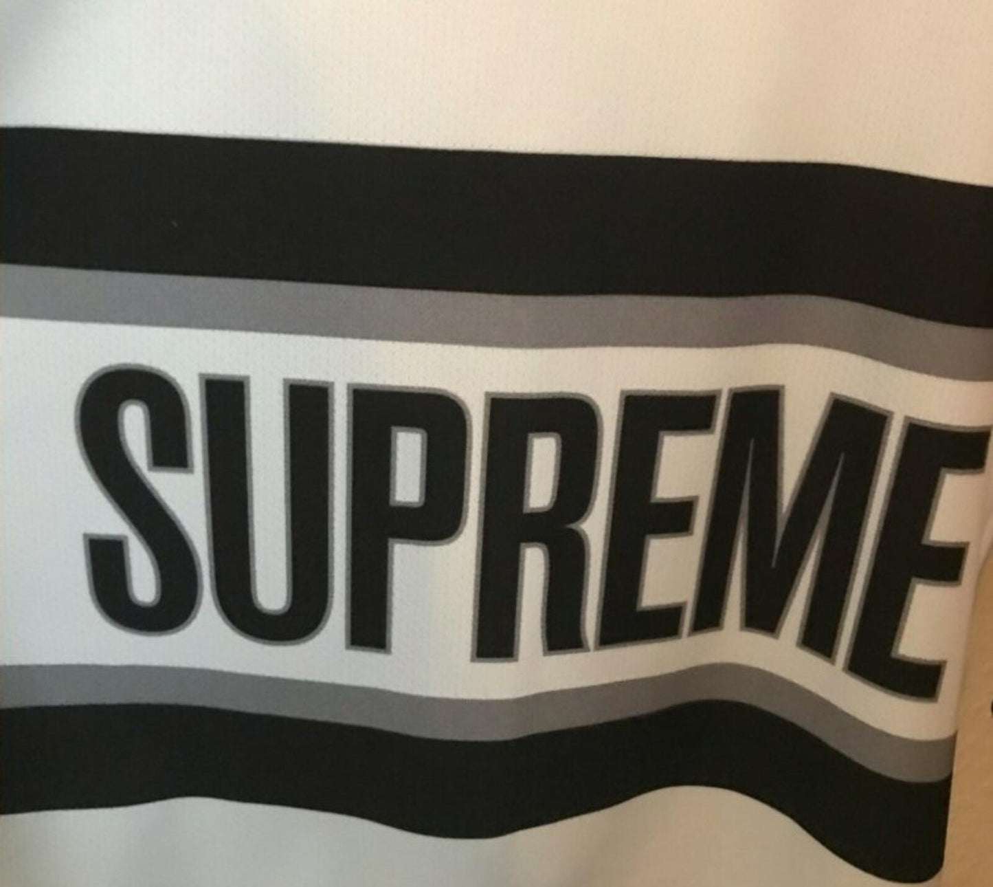 SS14 Supreme x Champion Hockey Top white size L large jersey Rare Vintage 2014