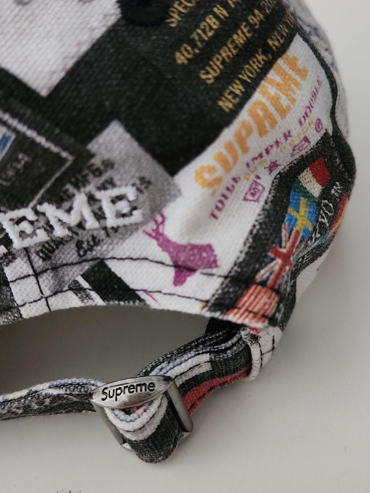 SS21 Supreme Labels 6-panel Black Cap Canvas Hat