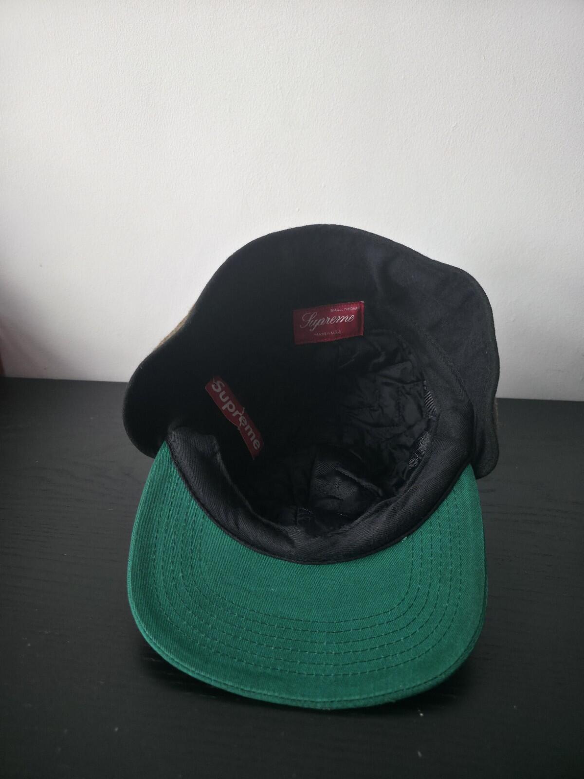 FW12 Supreme Waxed Ear Flap Cap Green Size S/M