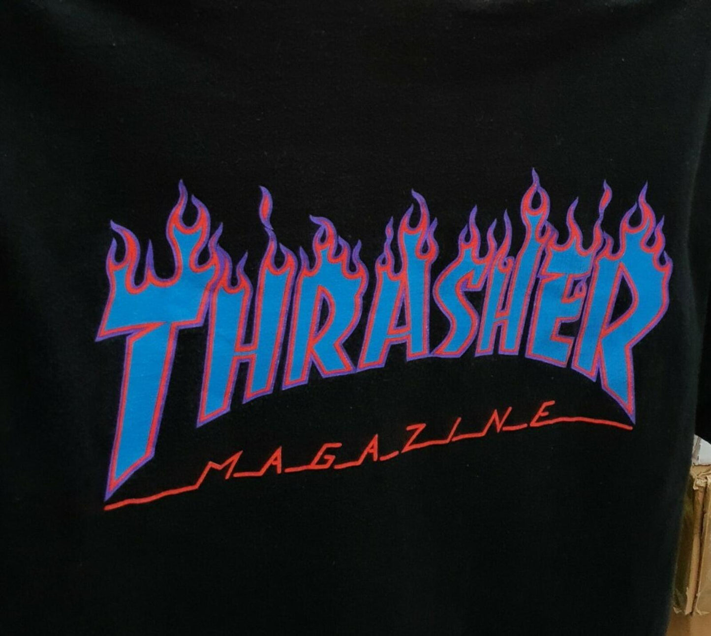 SS15 Supreme x Thrasher Flames Tee Black Size M