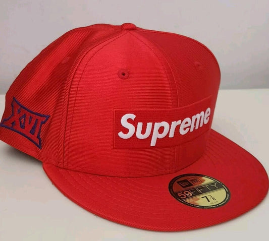 Gorra ajustada roja New Era Supreme Dazzle Box Logo SS16 talla 7 3/8