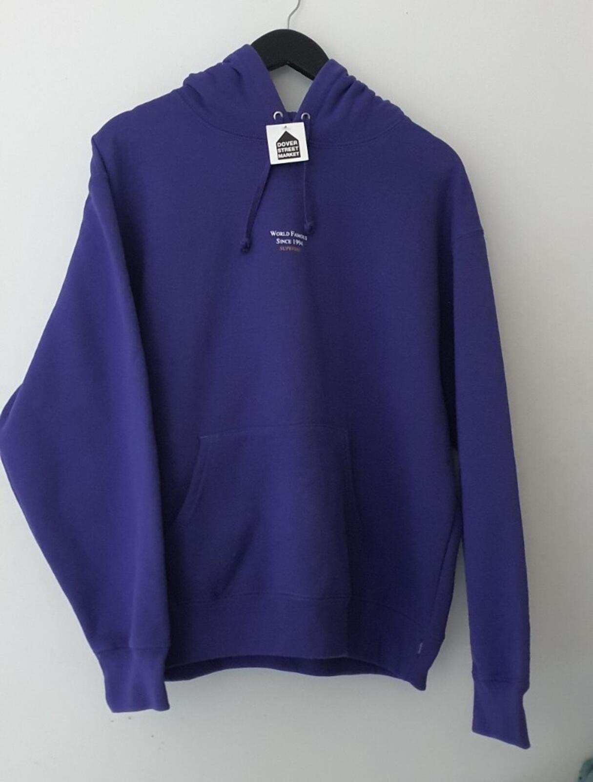 SS23 Supreme World Famous Micro Logo Purple hooded sweatshirt Hoodie M medium