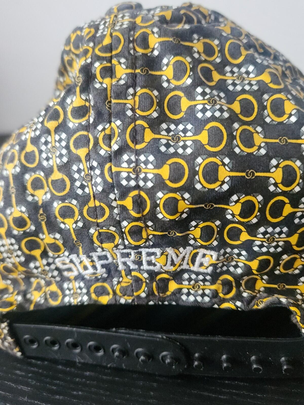 SS12 Supreme Supreme Links 5- Panel Black Yellow Vintage Cap 2012 Hat Made USA