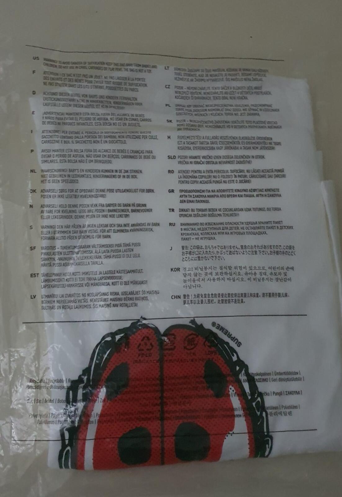 FW18 Supreme Ladybug Tee Blanca Talla L