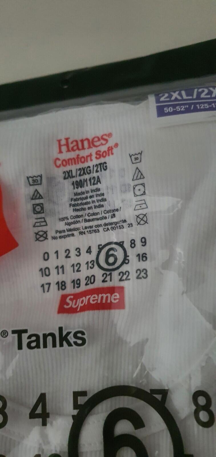 SS24 Supreme x MM6 Maison Margiel Hanes Tee (2 Pack) White Size XXL 2XL
