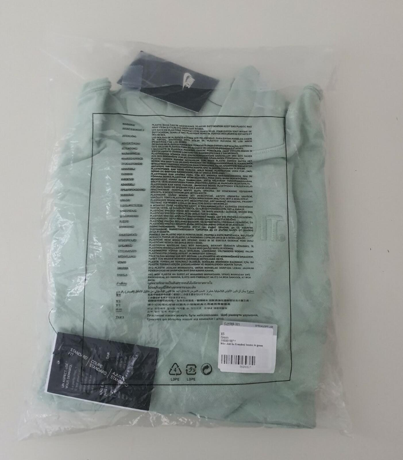 NIKE Just do it wash green hooded sweatshirt size XS hoodie New Pullover