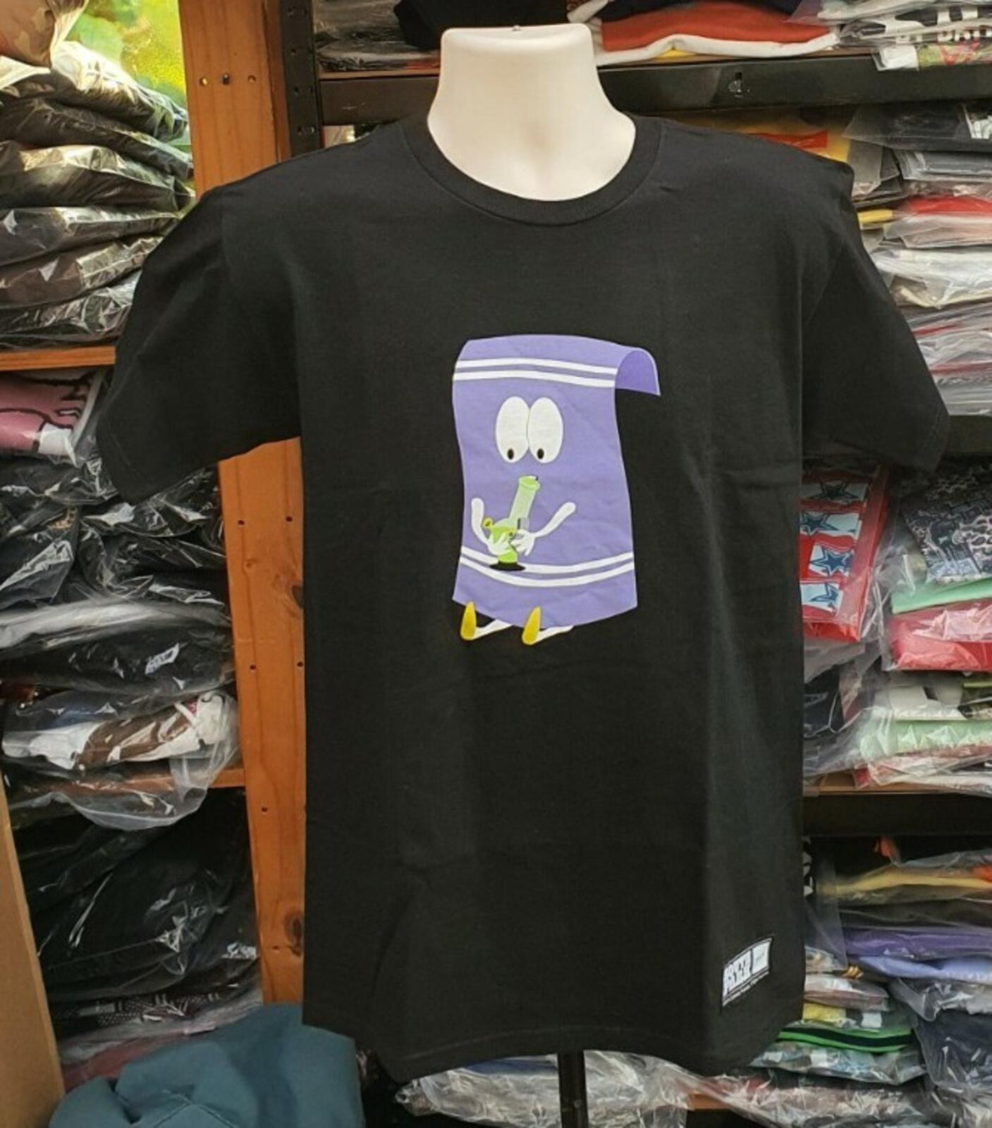 2015 HUF X SOUTH PARK '420 PACK' TOWELIE T-Shirt Schwarz Größe M