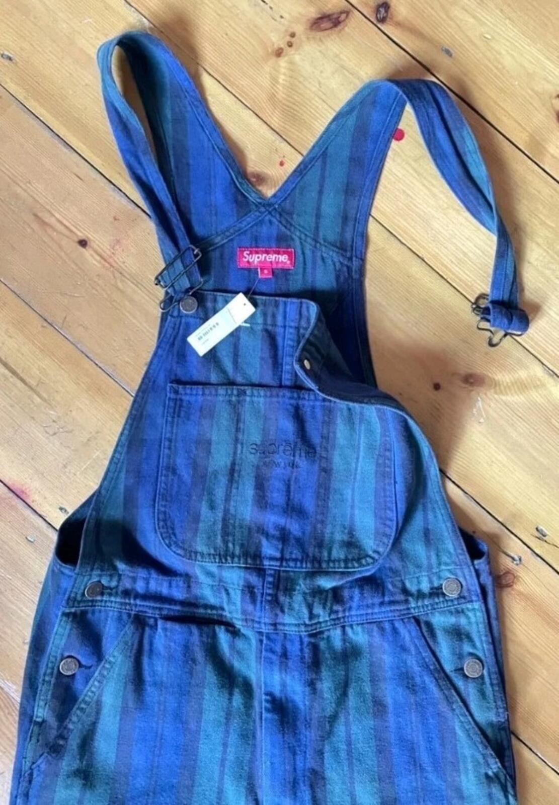 FW16 Supreme Denim Overalls Plaid Size S