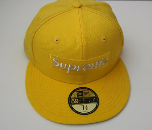 SS20 Supreme $1M box logo New Era size 7 1/8 yellow cap