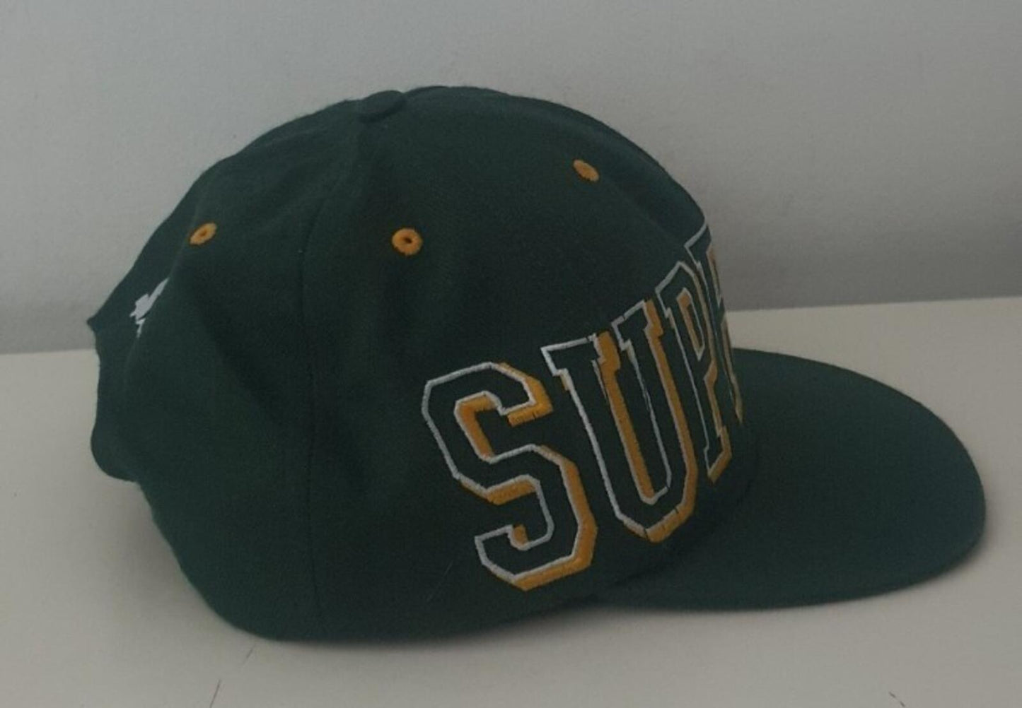 FW13 Supreme Banner 5-panel Hat Dunkelgrün Cap Vintage Sehr Selten 2013 ASAP ROCKY