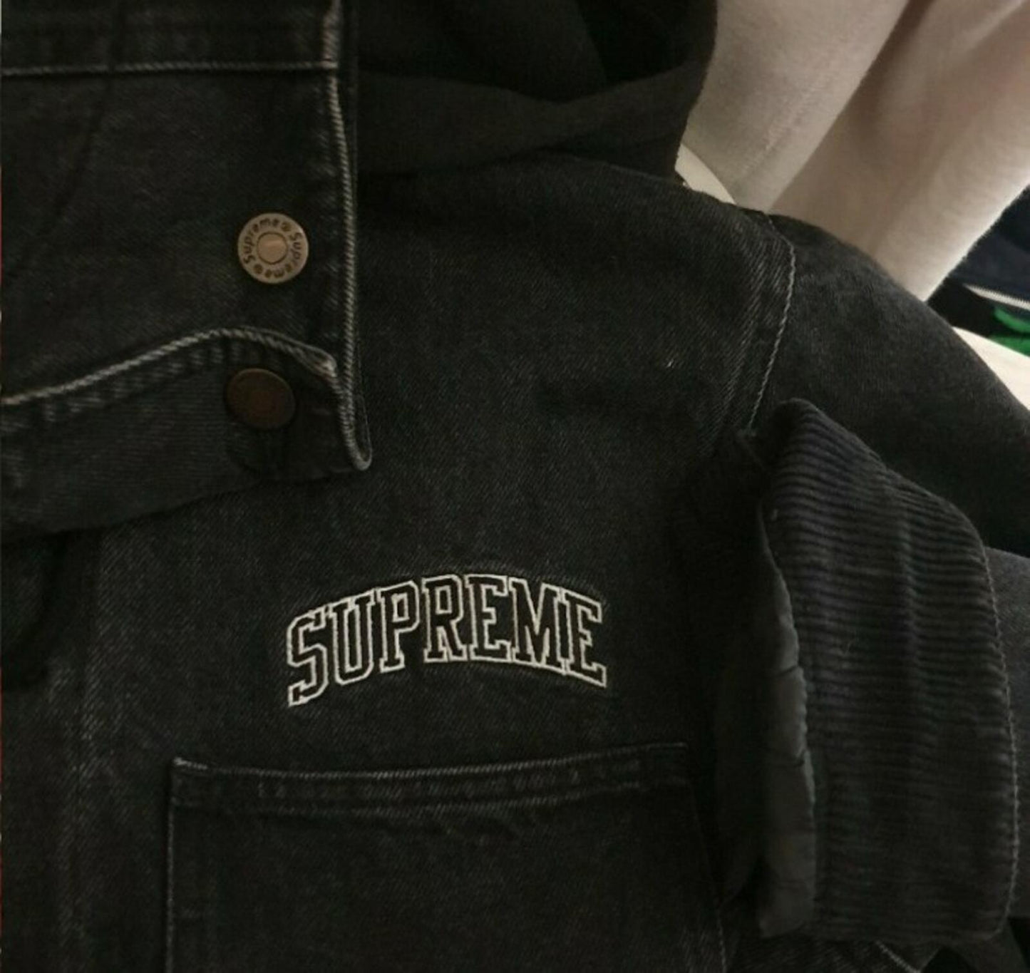 FW17 Supreme Hooded Chore Coat Black Size M