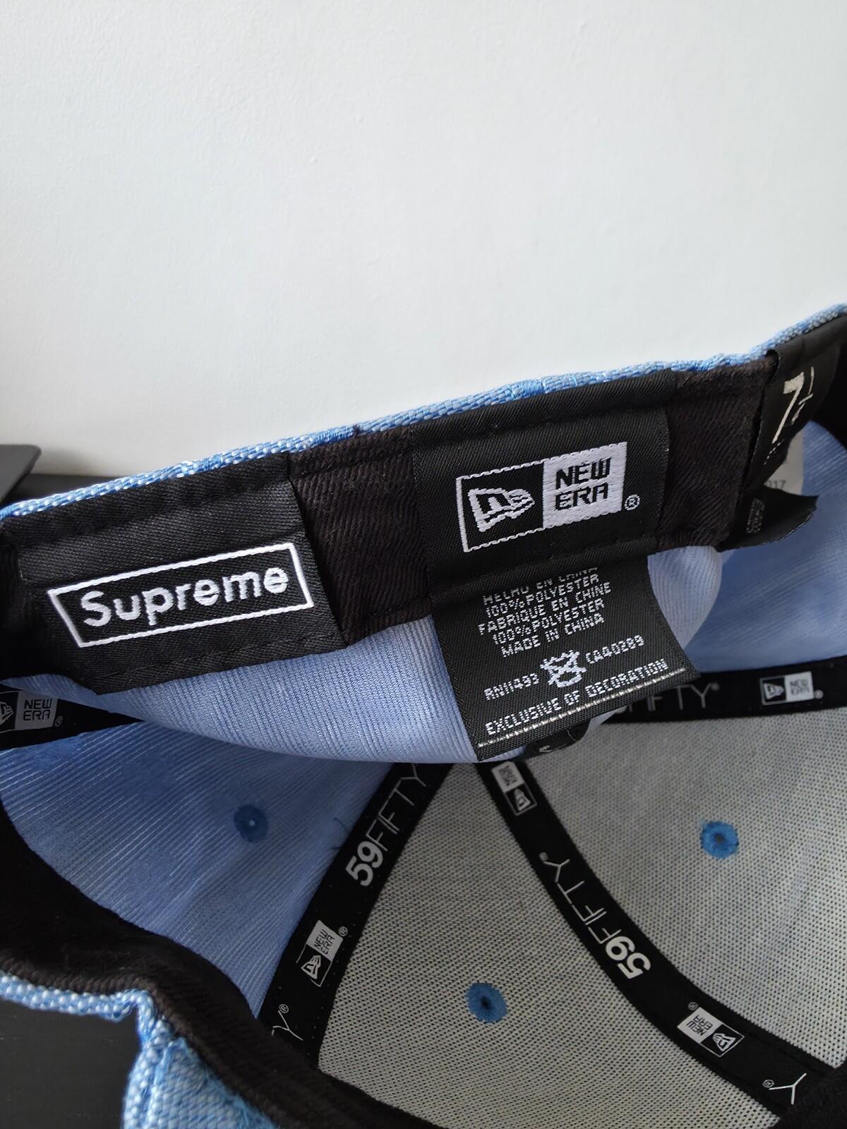 SS18 Supreme Monogram Box Logo New Era Light Blue Size 7 1/2 $ Dollar