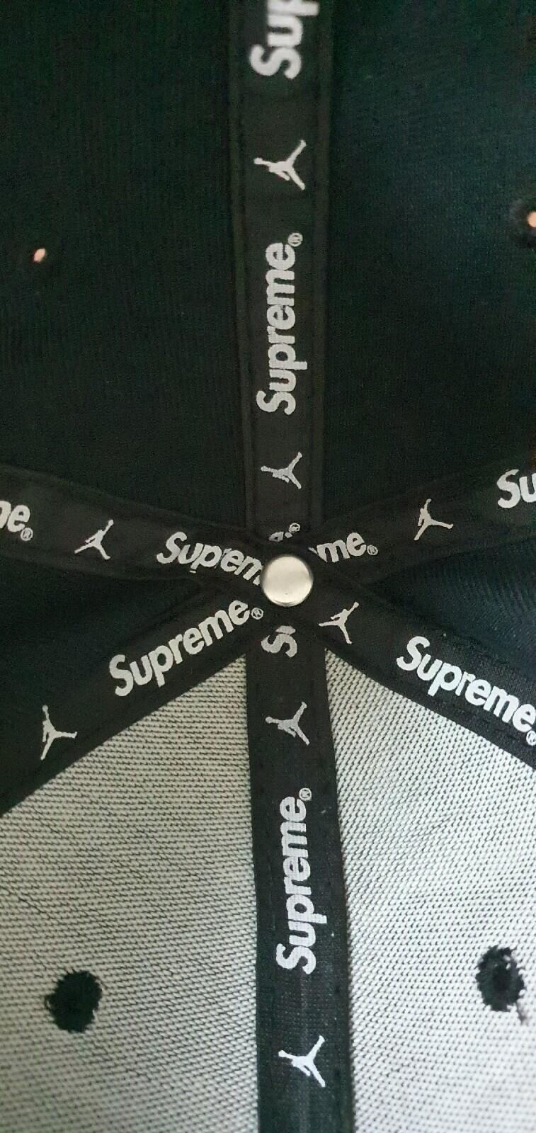 FW15 Supreme x Jordan black 6-Panel cap Jumpman hat Rare