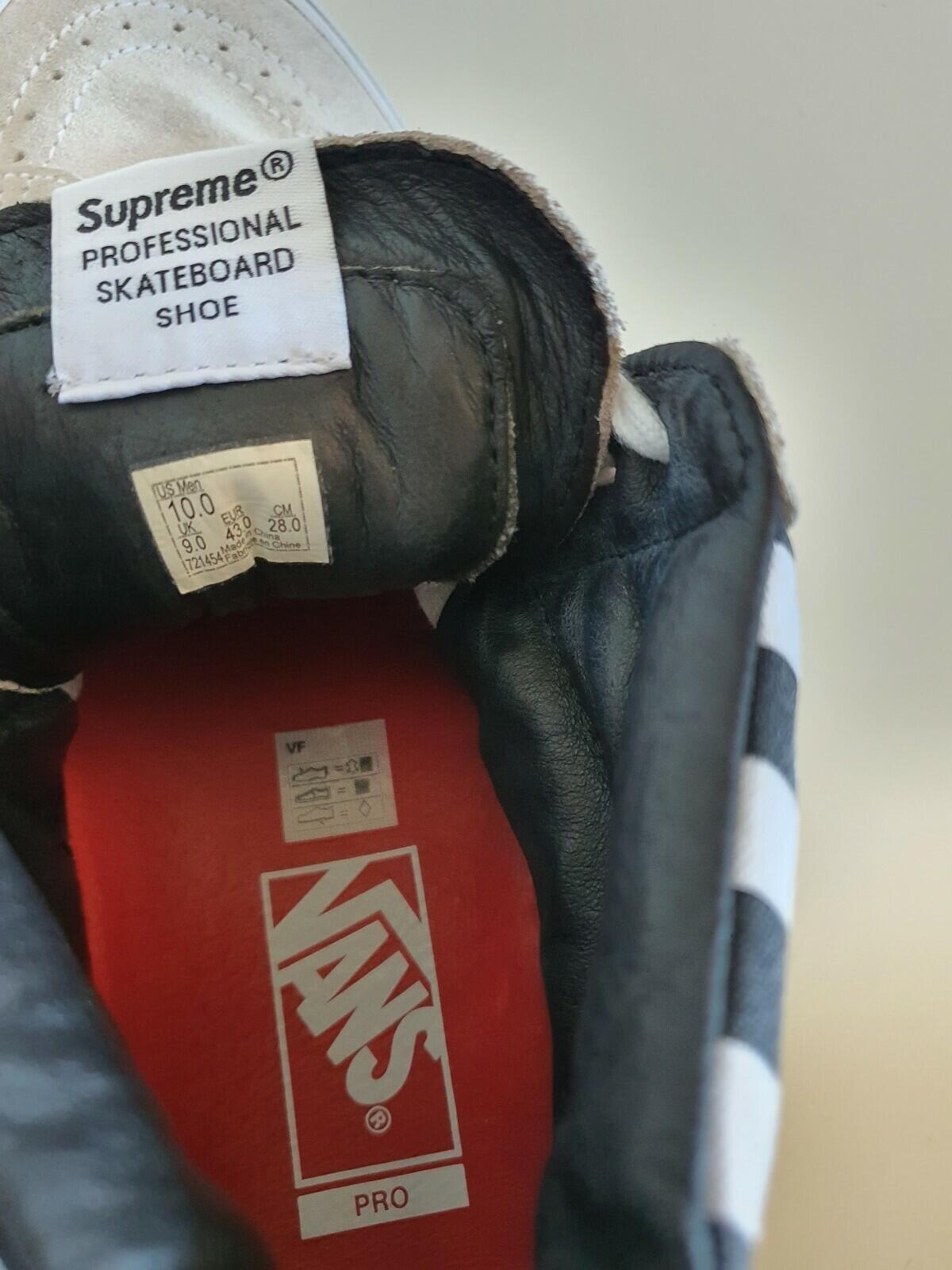 FW19 Supreme x Vans F*ck The World Sk8-Hi Pro UK 9 US 10 EUR 43 White Trainers