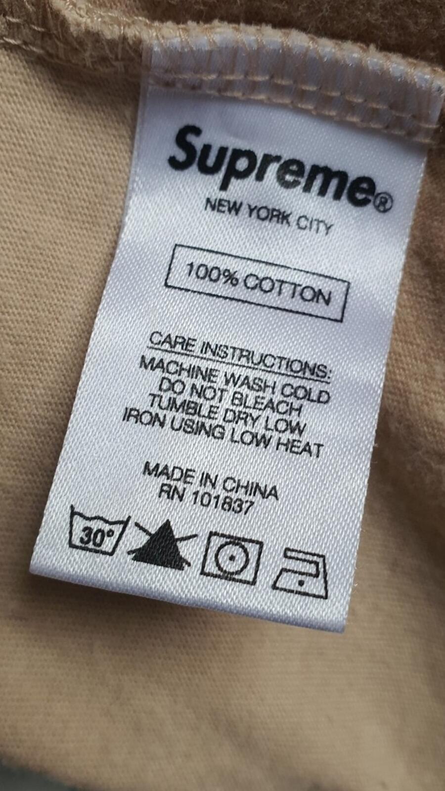 SS18 Supreme Team Ringer Tee size M medium tan T-shirt