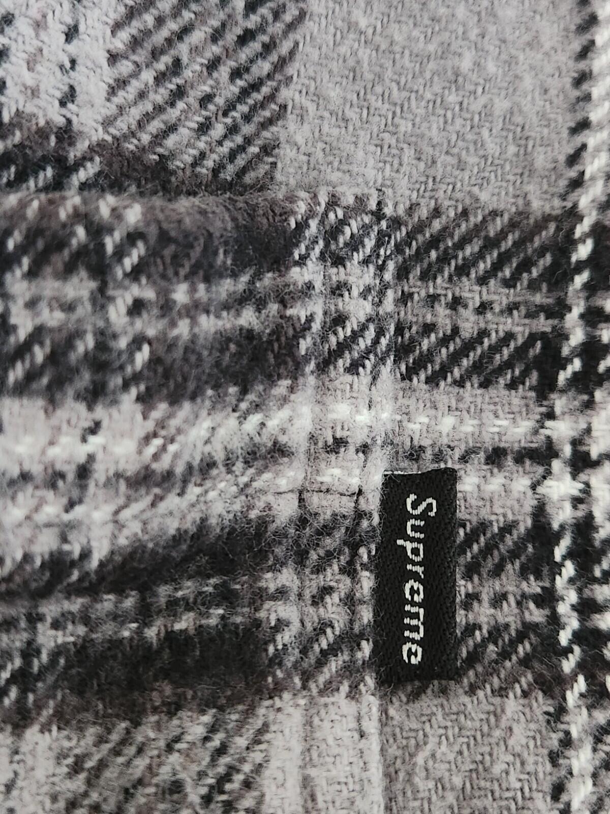 SS18 Supreme Hooded Plaid Flannel Shirt size M medium Black