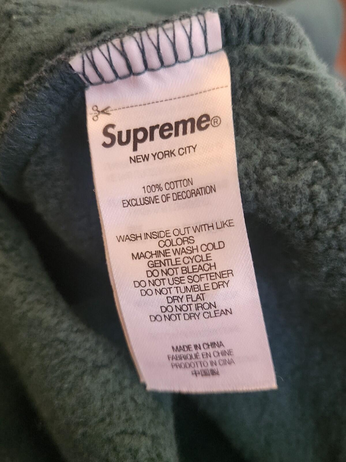 FW21 Supreme Rhinestone Hooded Sweatshirt Dark Green Size M