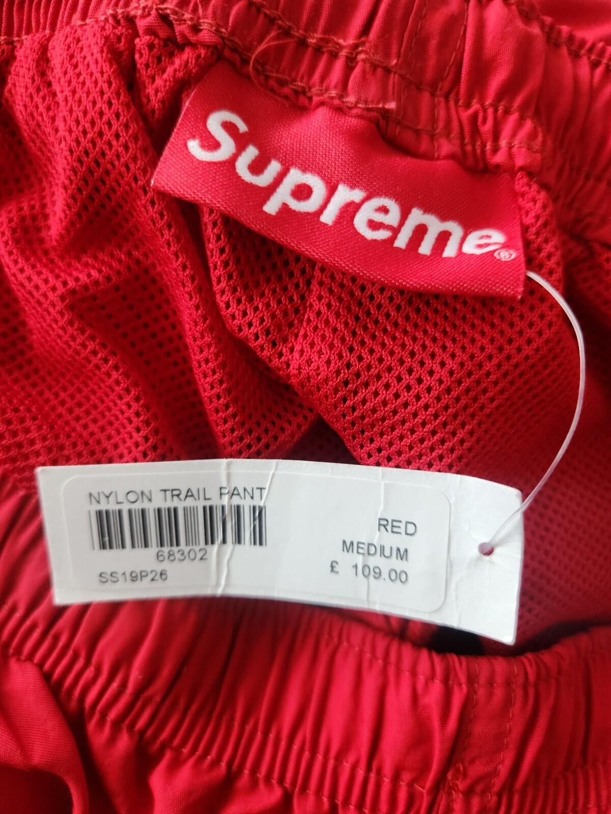 SS19 Supreme Nylon Trail Pant Red Size M