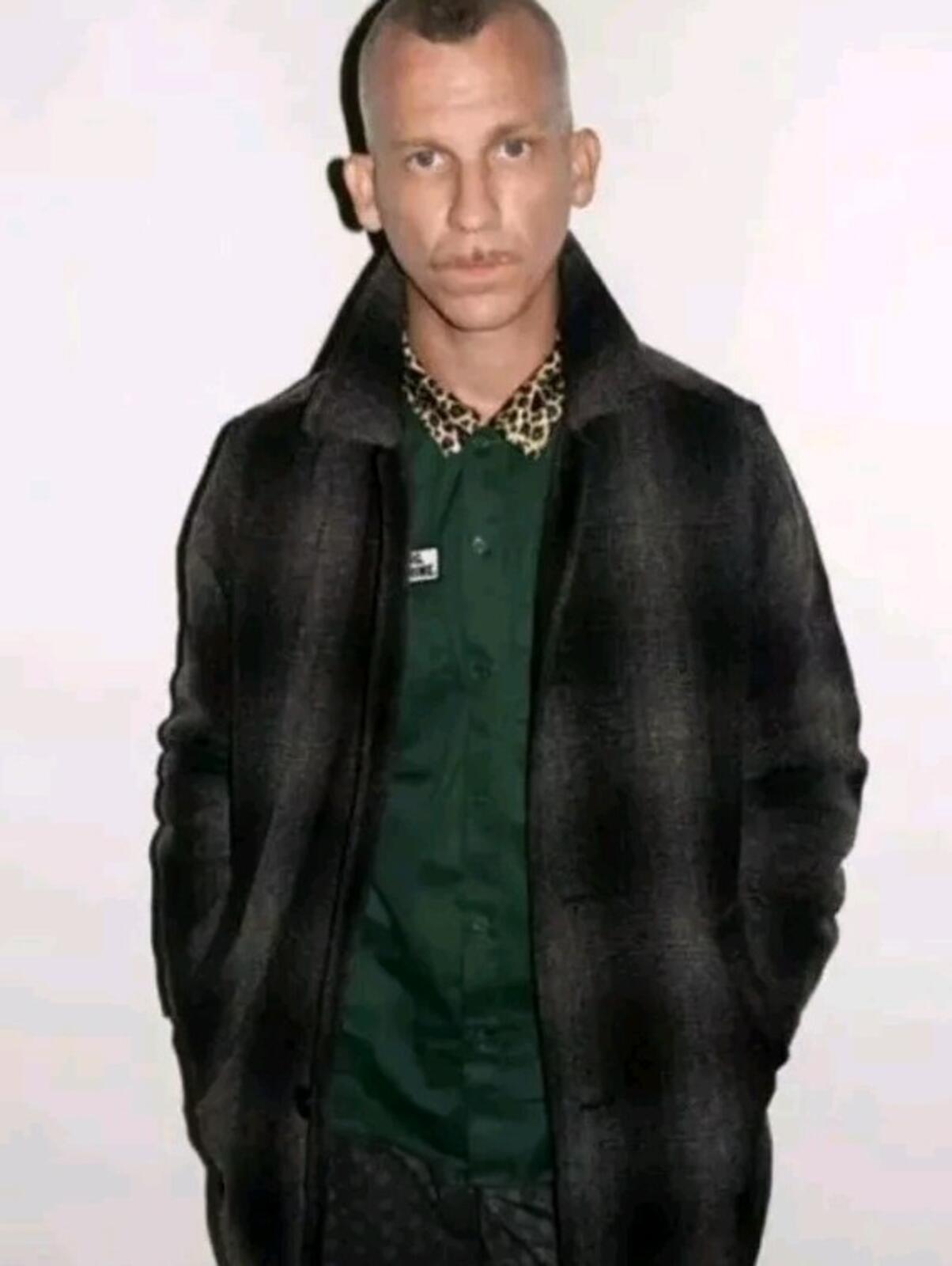 FW16 Supreme Shadow Plaid Woolrich Wool Overcoat Charcoal S Small Coat New