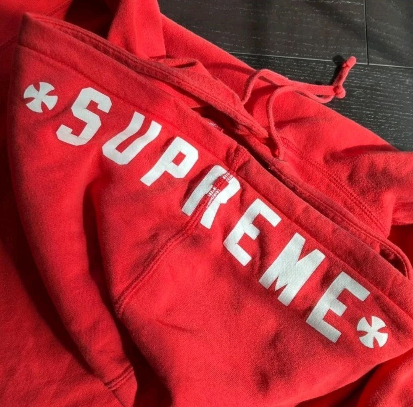 SS12 Supreme x Independent F UCK THE REST Hooded Sweatshirt Red Size XL